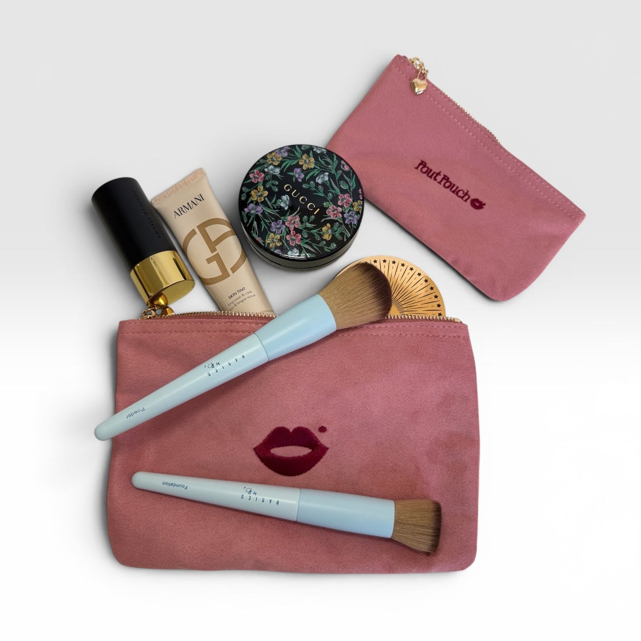 Dusty Pink Medium + Mini Pout Pouch Set