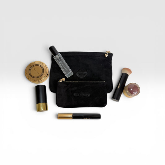 All Black Medium + All Black Mini Pout Pouch Set