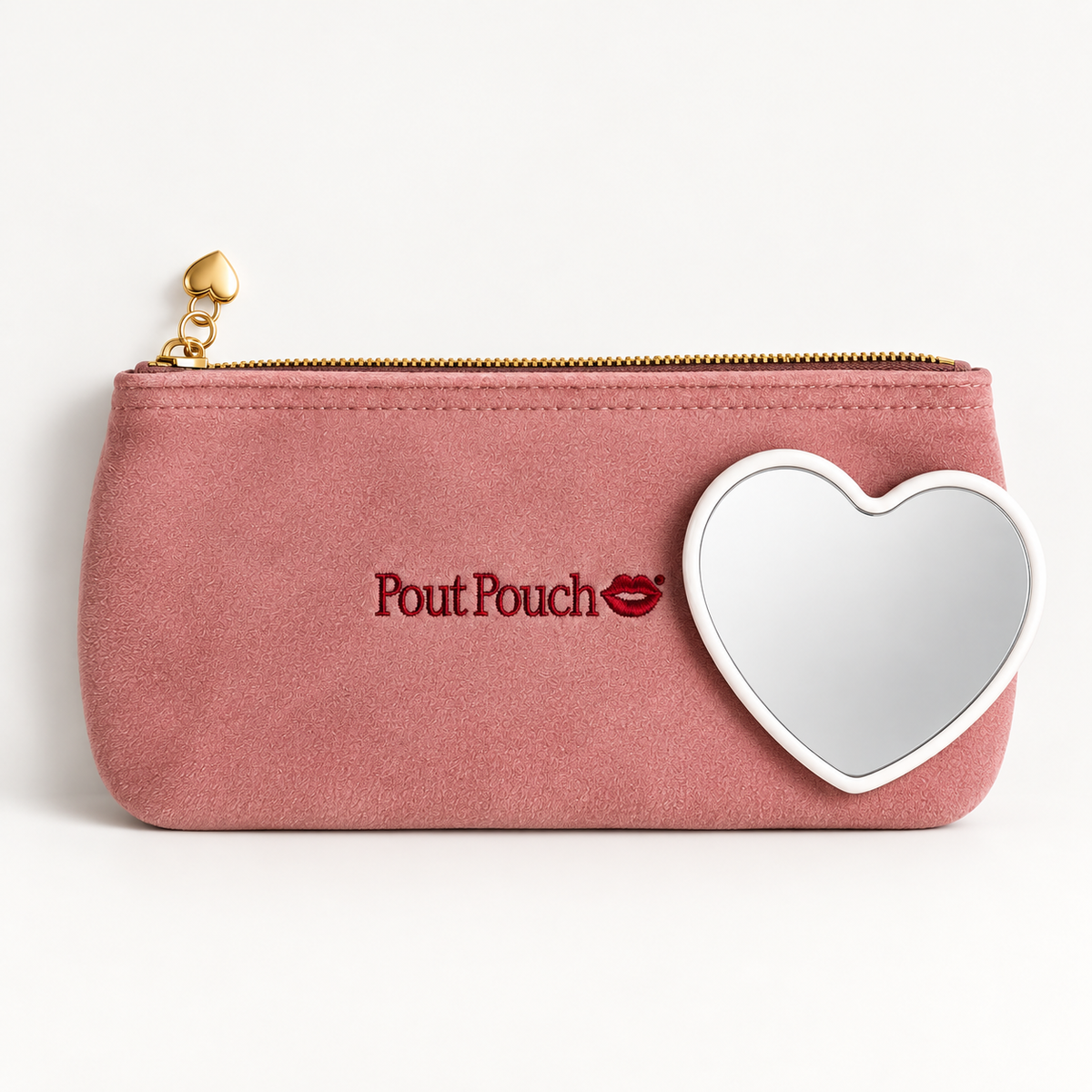 Mirror with Dusty Pink Mini Pout Pouch