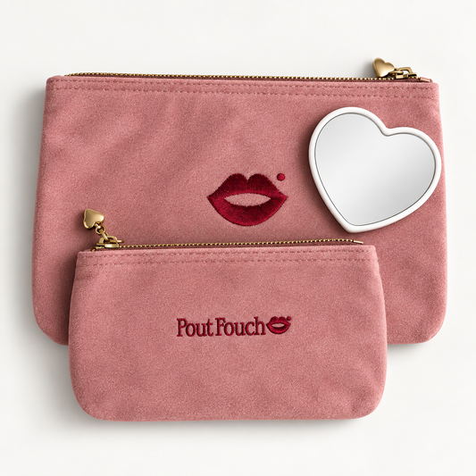 Mirror with Dusty Pink Medium + Mini Pout Pouch Set