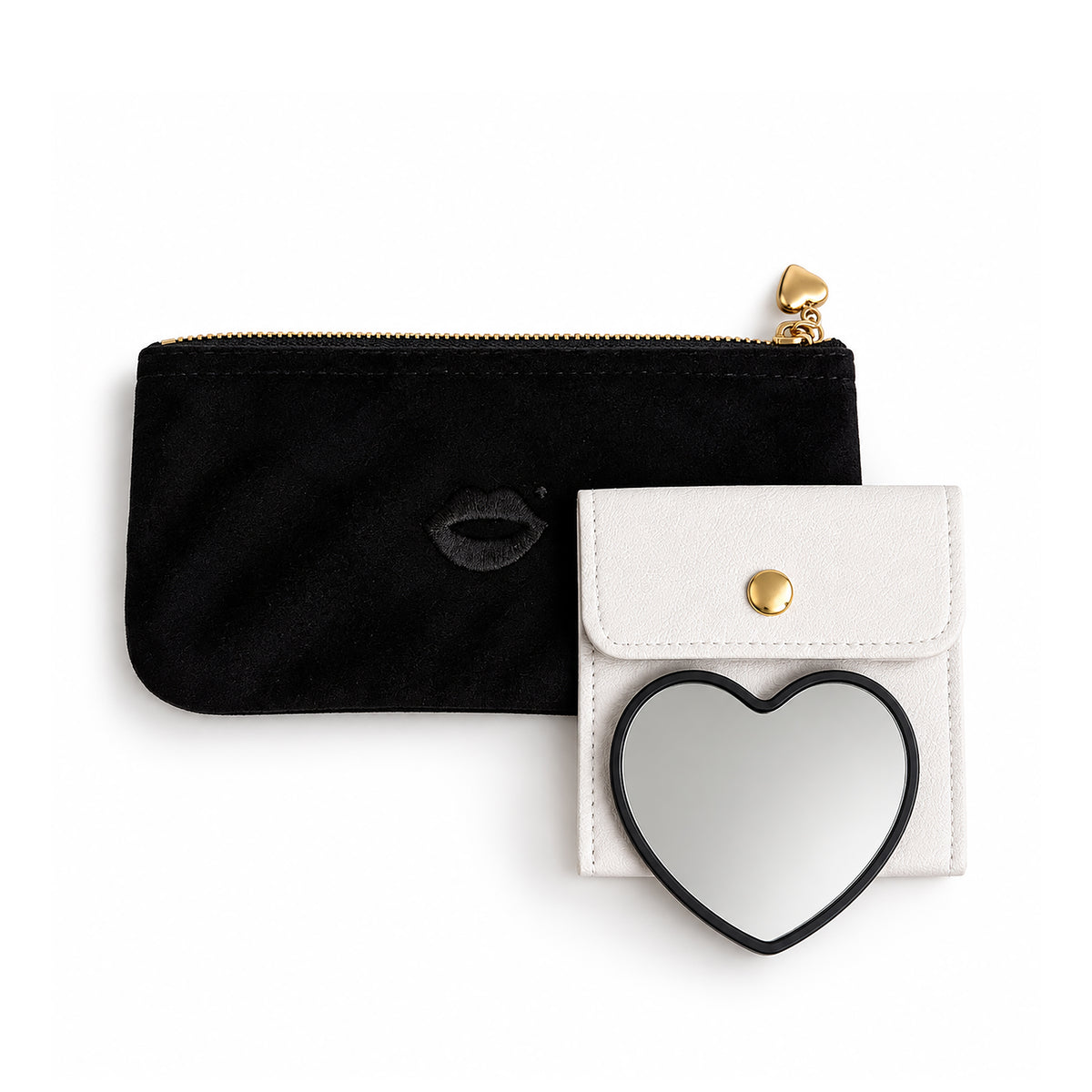 Mirror with All Black Mini Pout Pouch