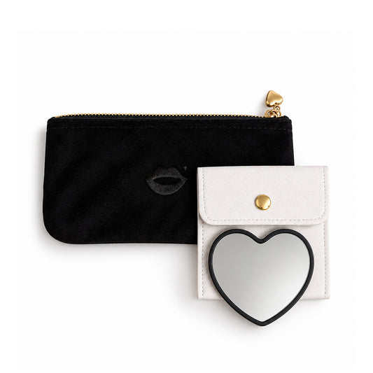 Mirror with All Black Mini Pout Pouch