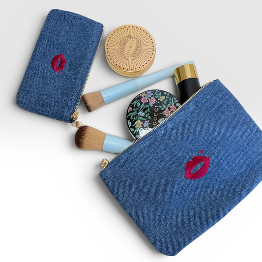 Vintage Wash Denim Medium + Mini Pout Pouch Set