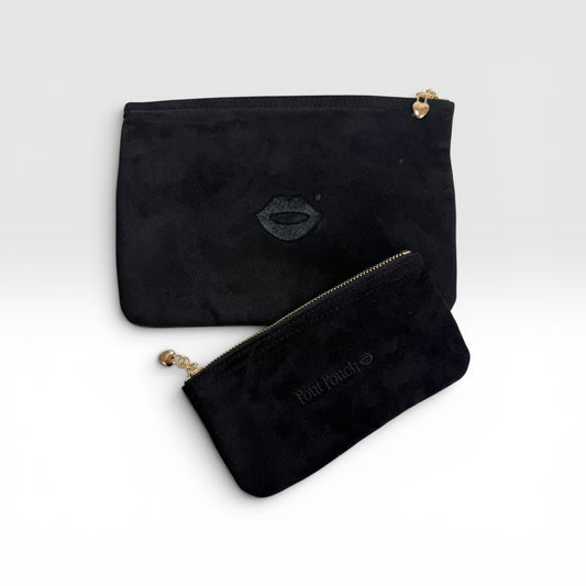 All Black Medium + All Black Mini Pout Pouch Set