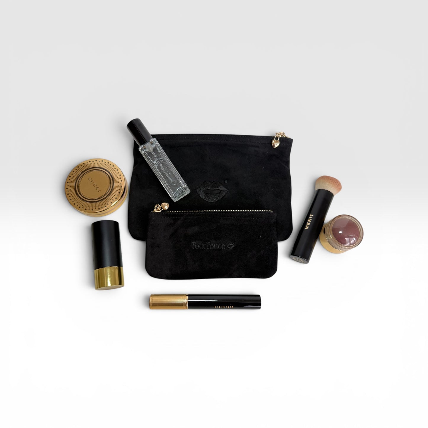 PRE-ORDER All Black Medium + All Black Mini Pout Pouch Set