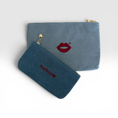 Powder Blue Medium + Cool Denim Pout Pouch Set