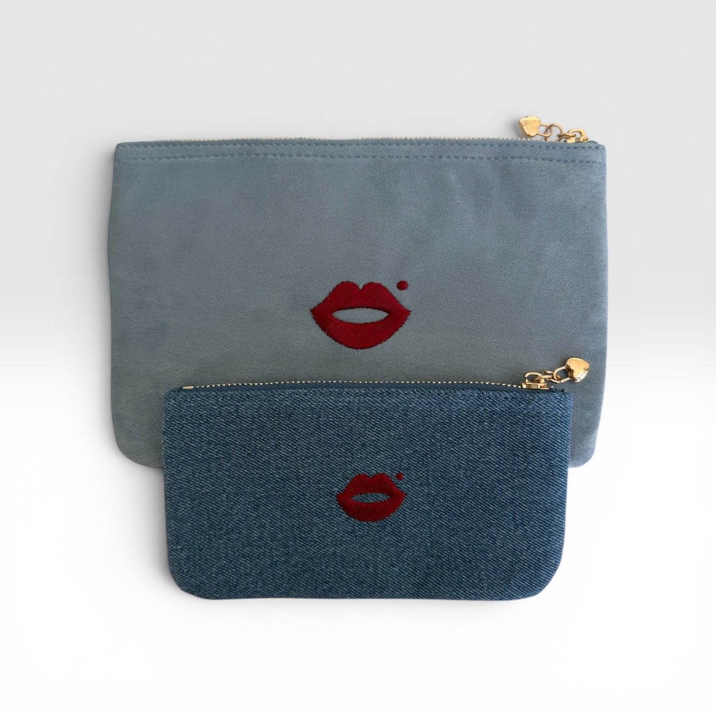Powder Blue Medium + Cool Denim Pout Pouch Set