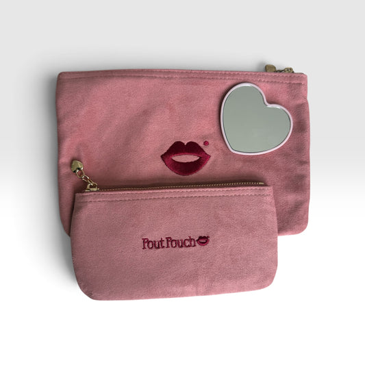 Mirror with Dusty Pink Medium + Mini Pout Pouch Set