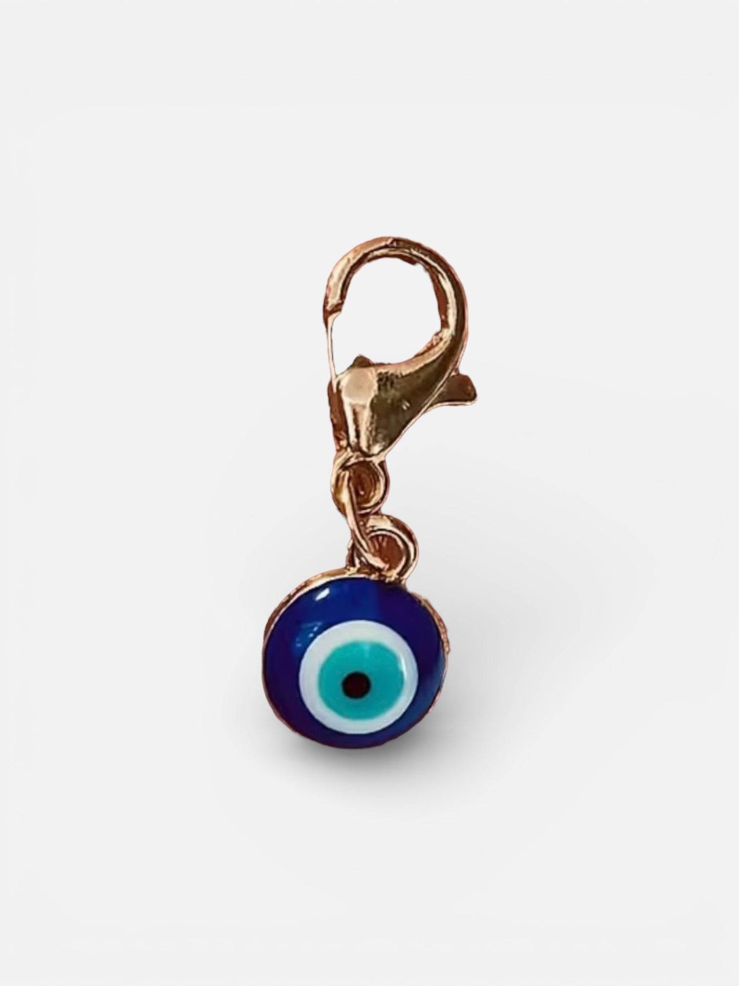 Evil eye zipper charm accessory for makeup pouch
