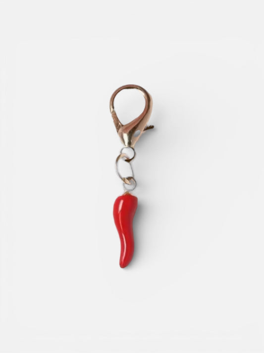 Red chilli lucky zipper charm accessory